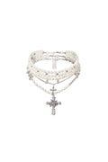 Julia Triple Pearls Cross Necklace	