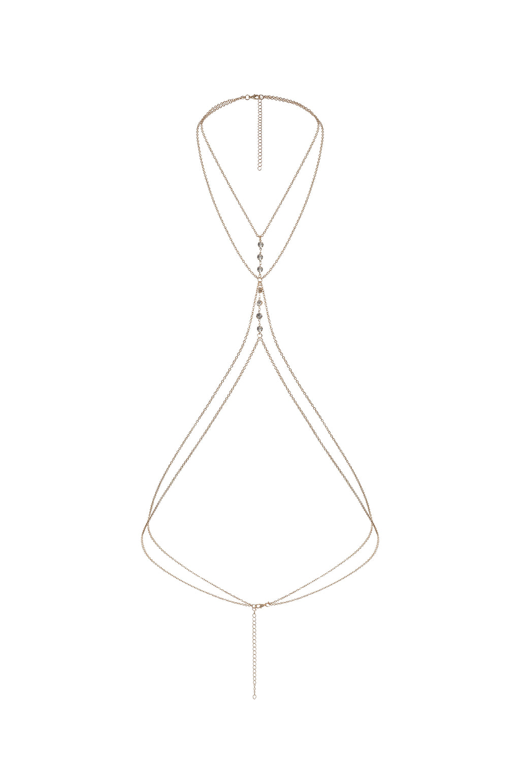Print Double Decker Diamond Body Chain	