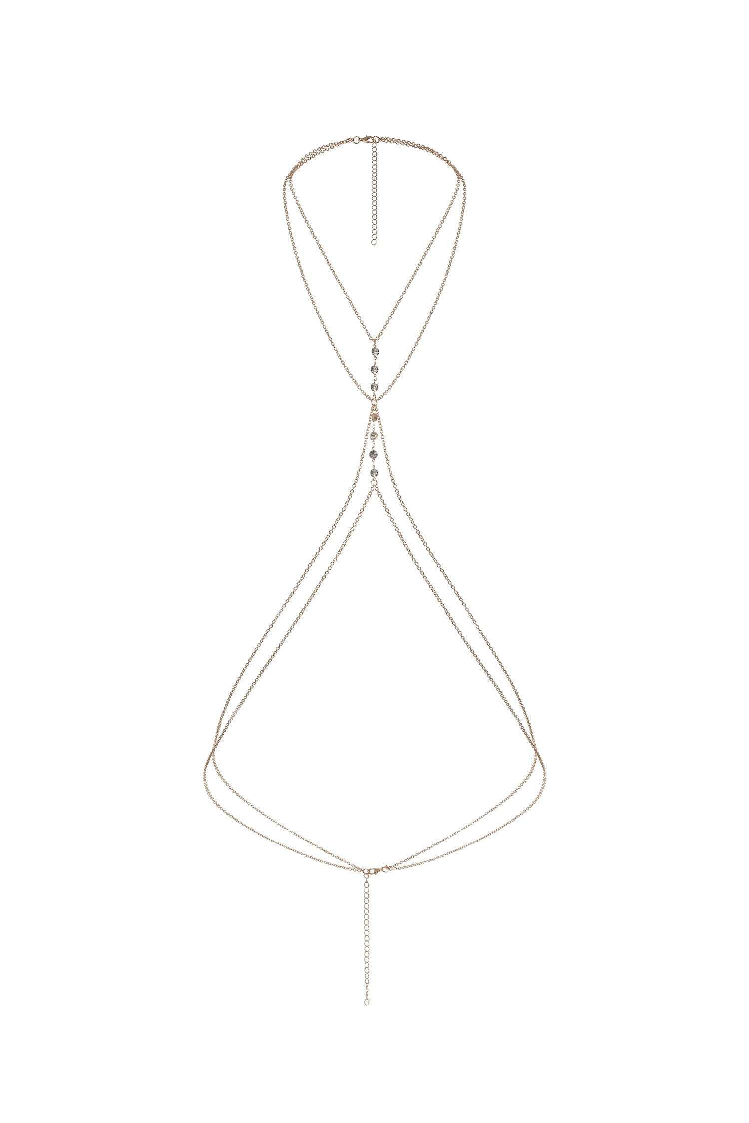 Print Double Decker Diamond Body Chain	