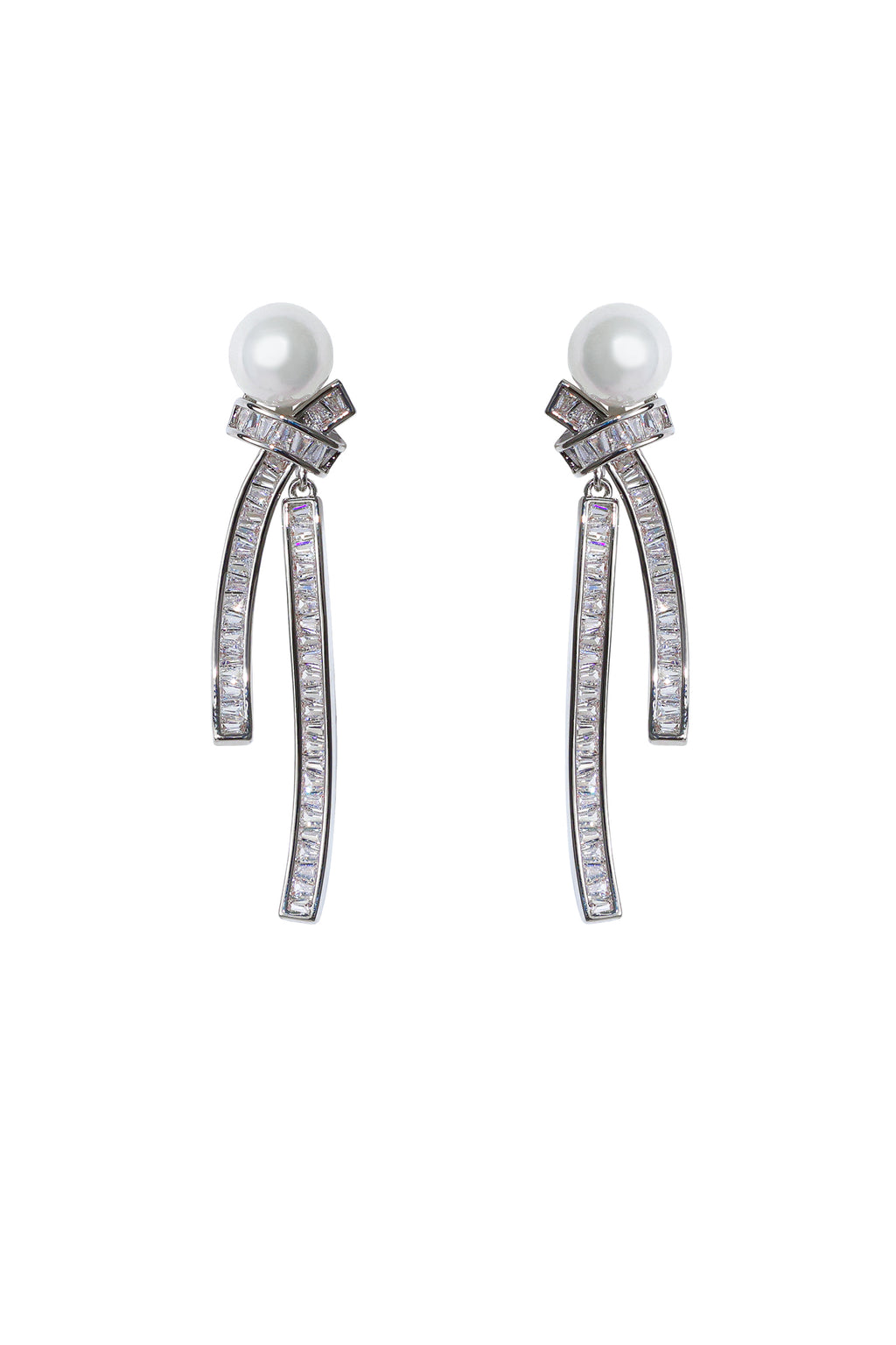 Sydney Bow Pearl Diamond Earrings	