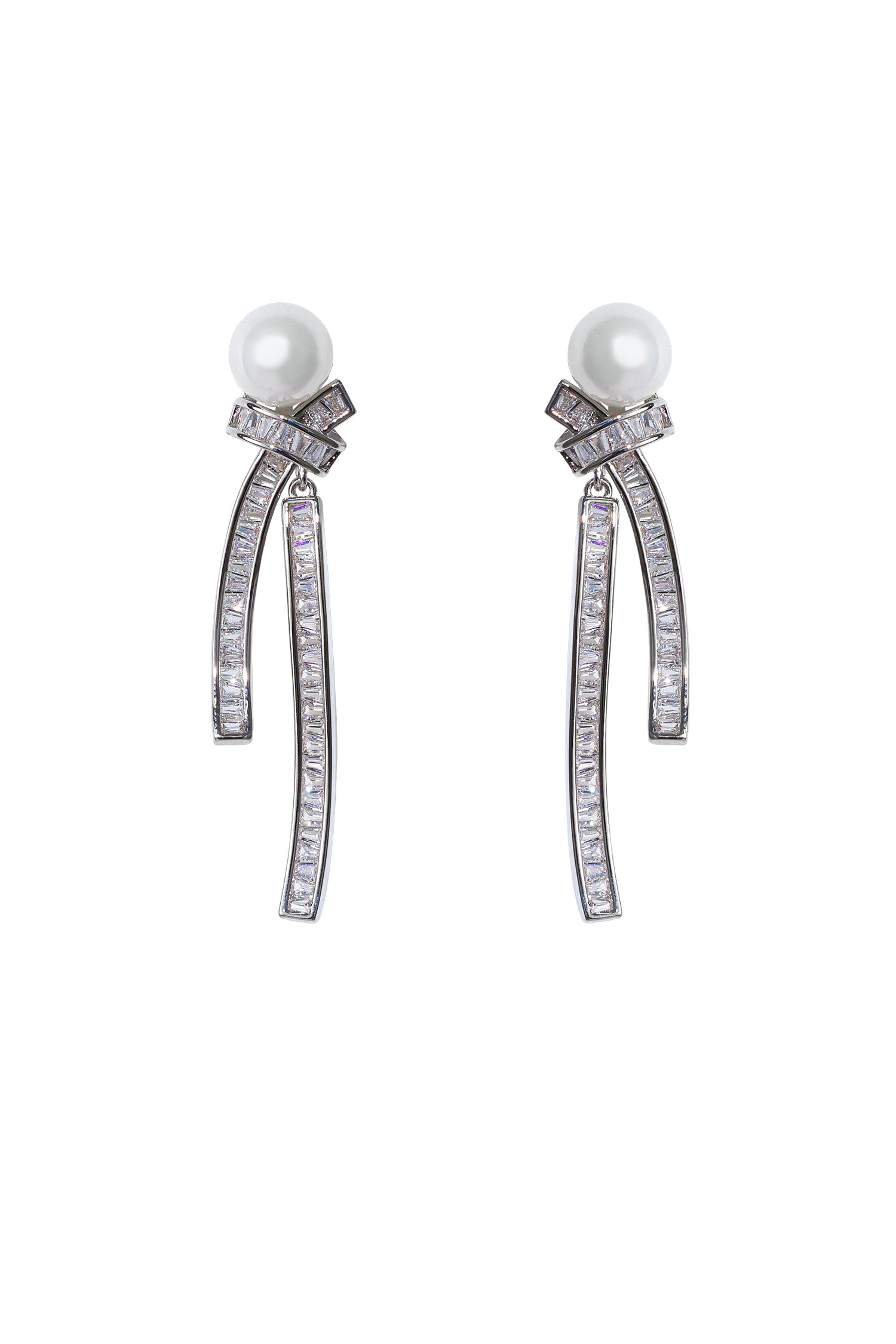 Sydney Bow Pearl Diamond Earrings	