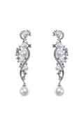 Zeren Pearl Geometry Diamond Earrings	