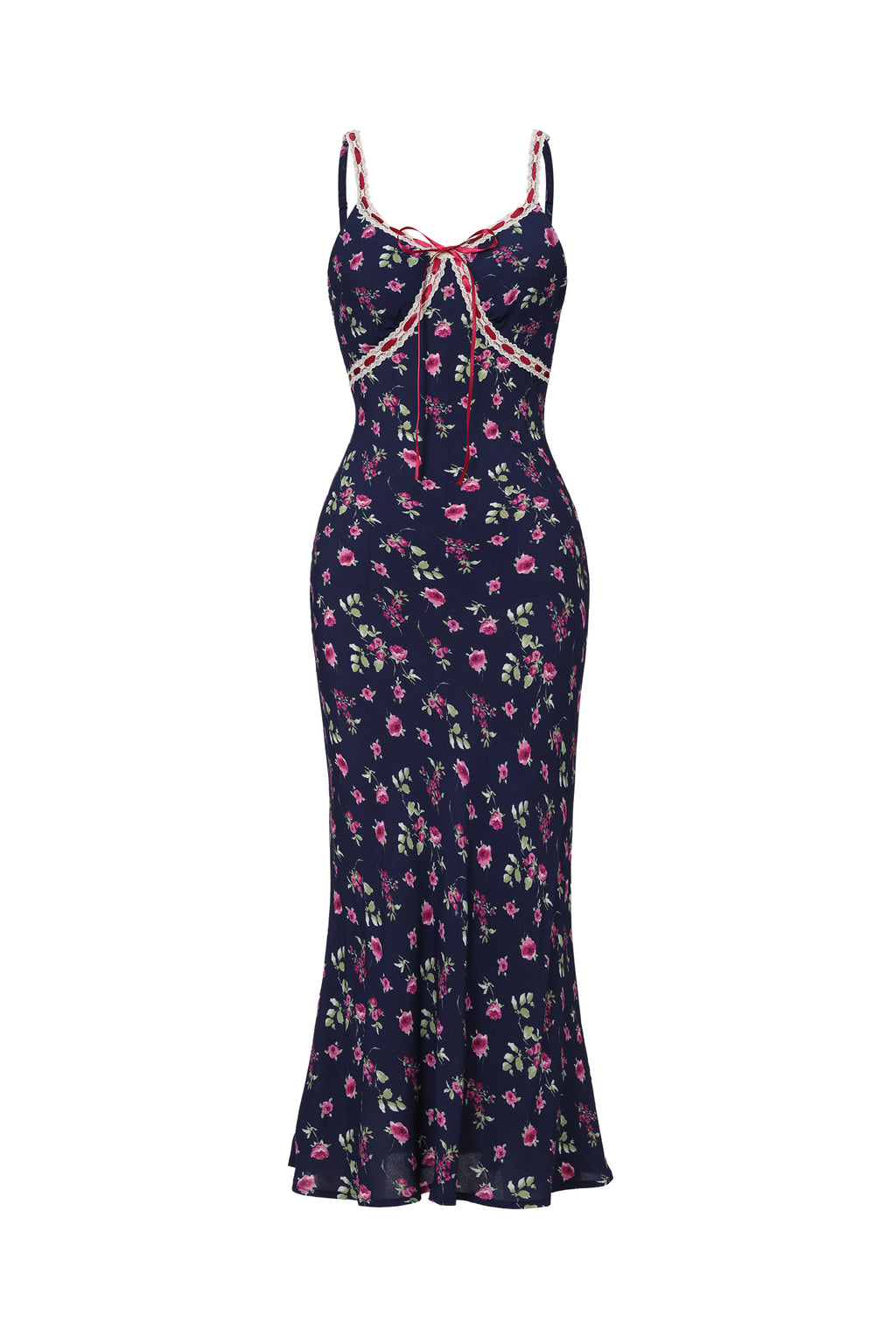 Verney Halter Floral Printed Midi Dress	
