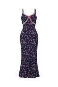Verney Halter Floral Printed Midi Dress	