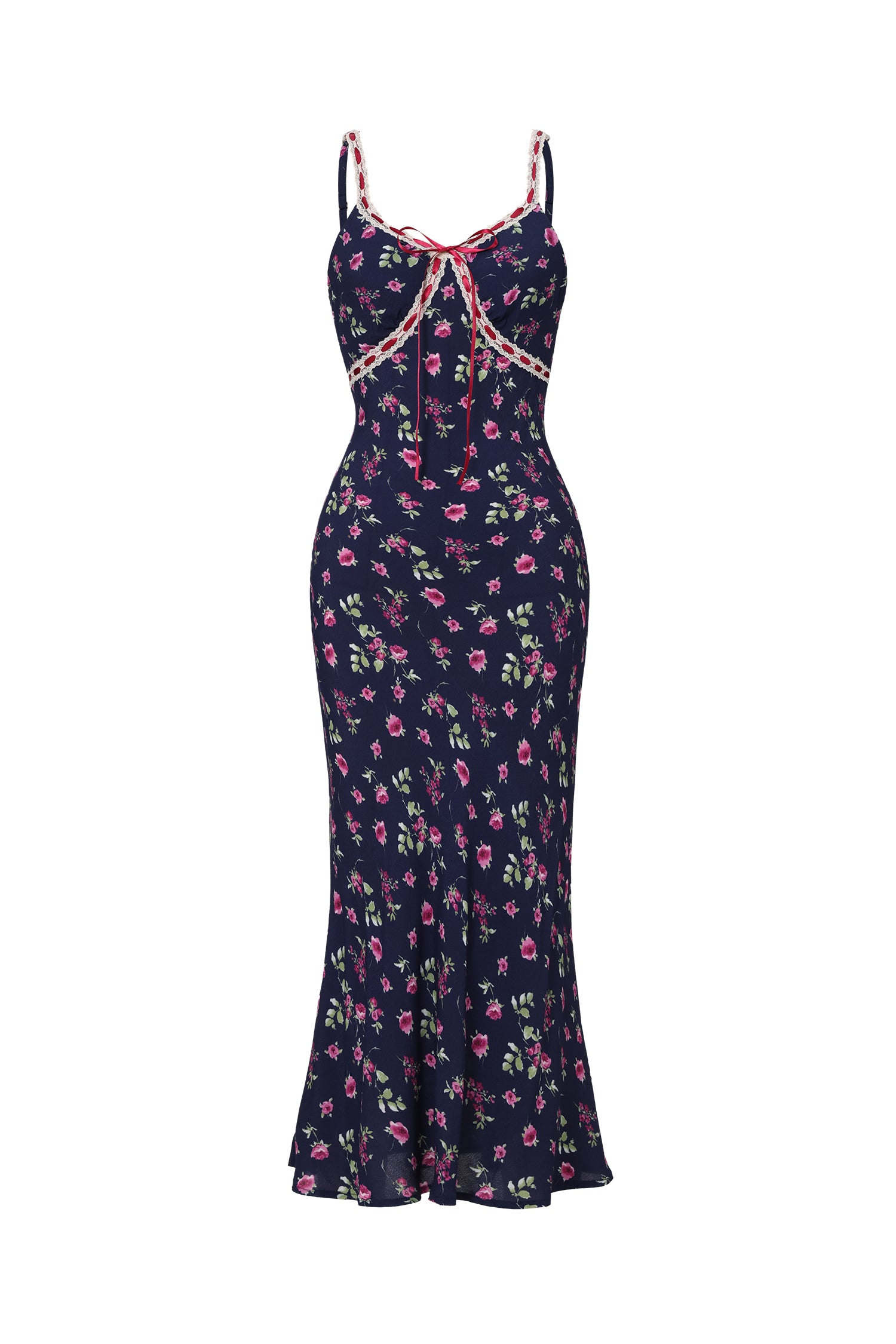 Verney Halter Floral Printed Midi Dress	