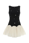 Salamo Sleeveless Diamond Mini Dress	