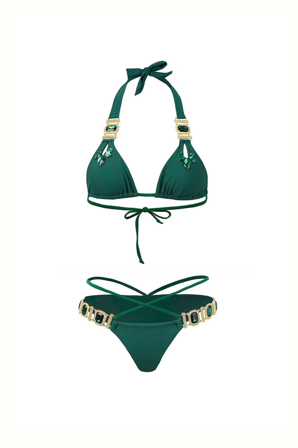 Crystal Diamond Bikini - Green - Bellabarnett	