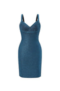 Maryam Metallic Blue Cocktail Dress	