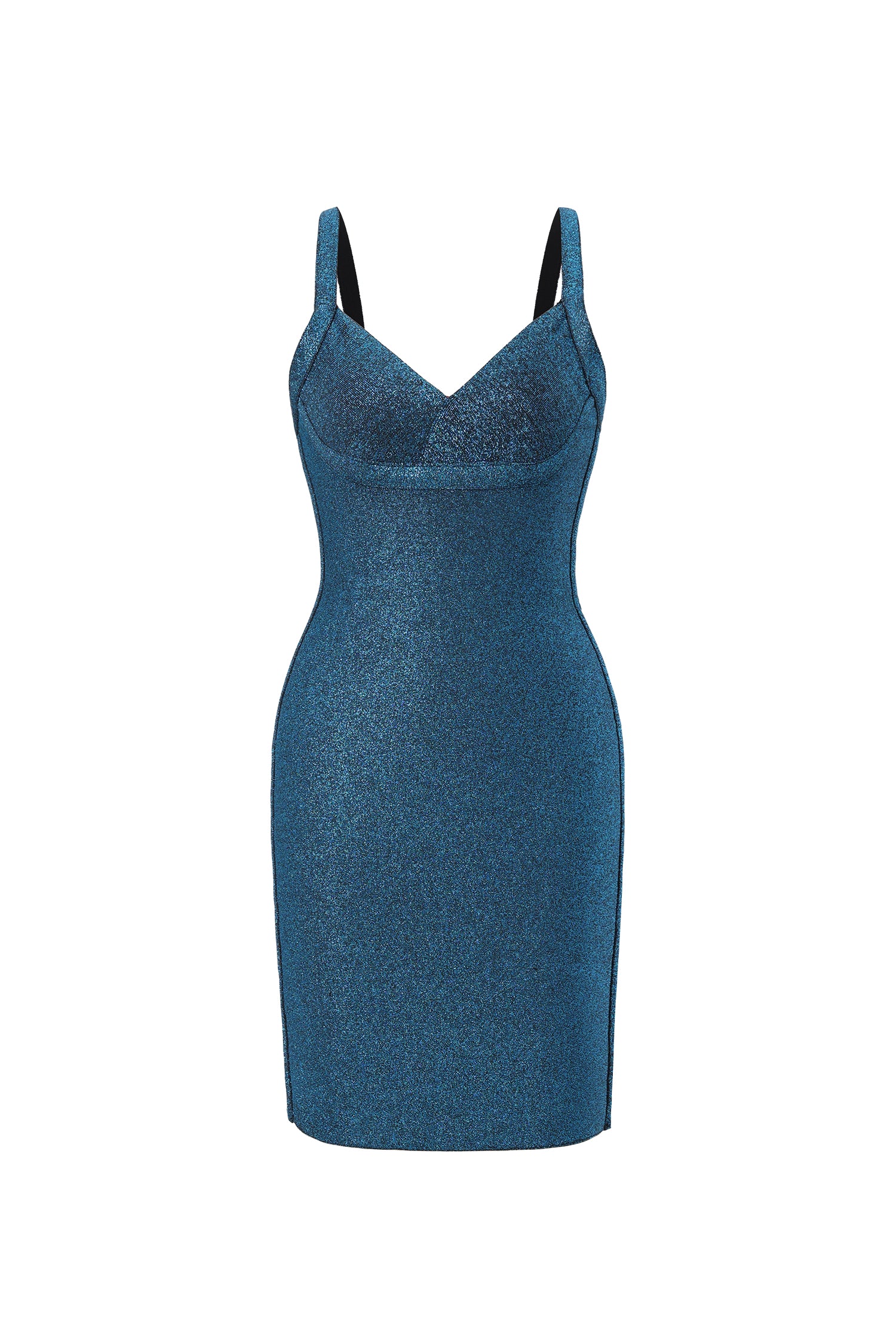 Maryam Metallic Blue Cocktail Dress	