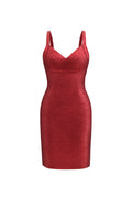 Maryam Metallic Red Cocktail Dress	