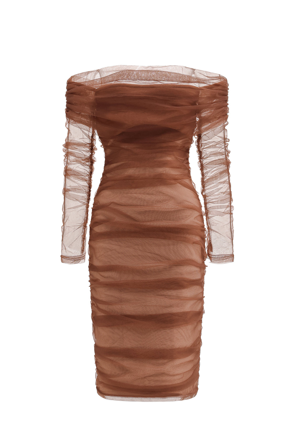 Rowena Ruched Mesh Bandage Midi Dress	
