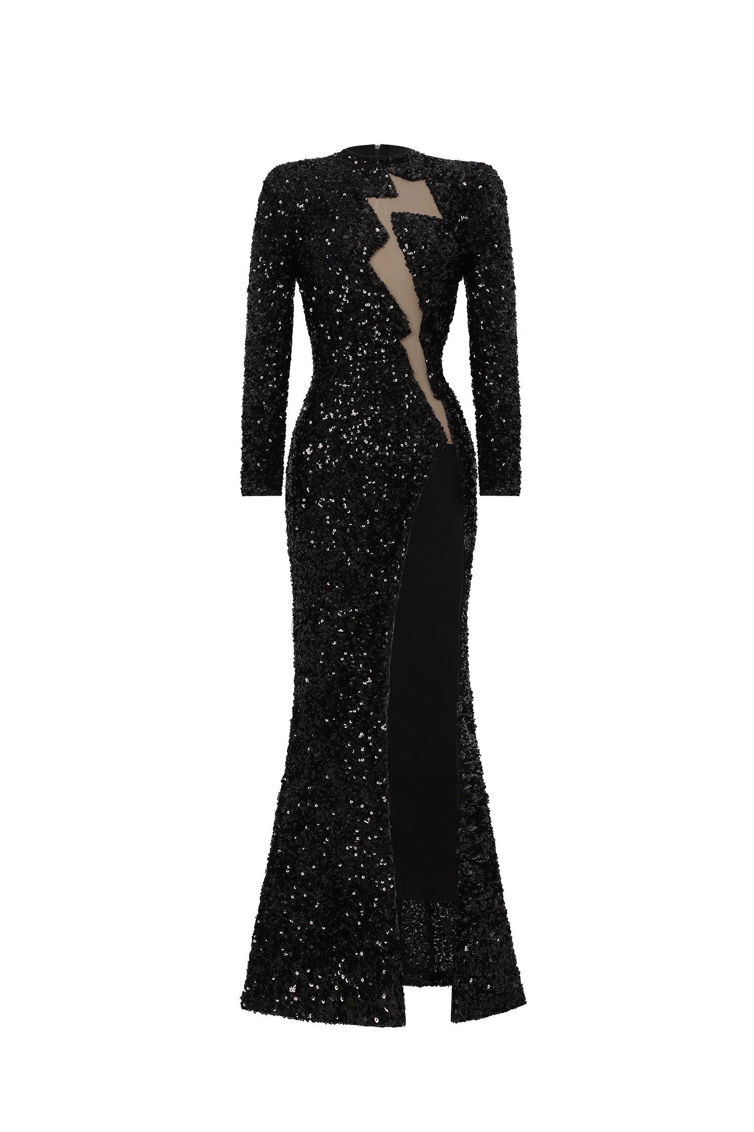 Rebeka Sequin Slit Maxi Dress	