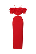 Nivia Feather Midi Bandage Dress	