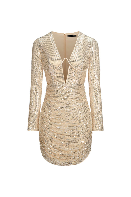 Dye Sequin Mini Dress	