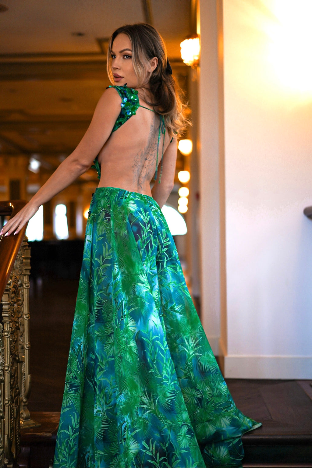 Yoland Printed Embellished Maxi Dress	
