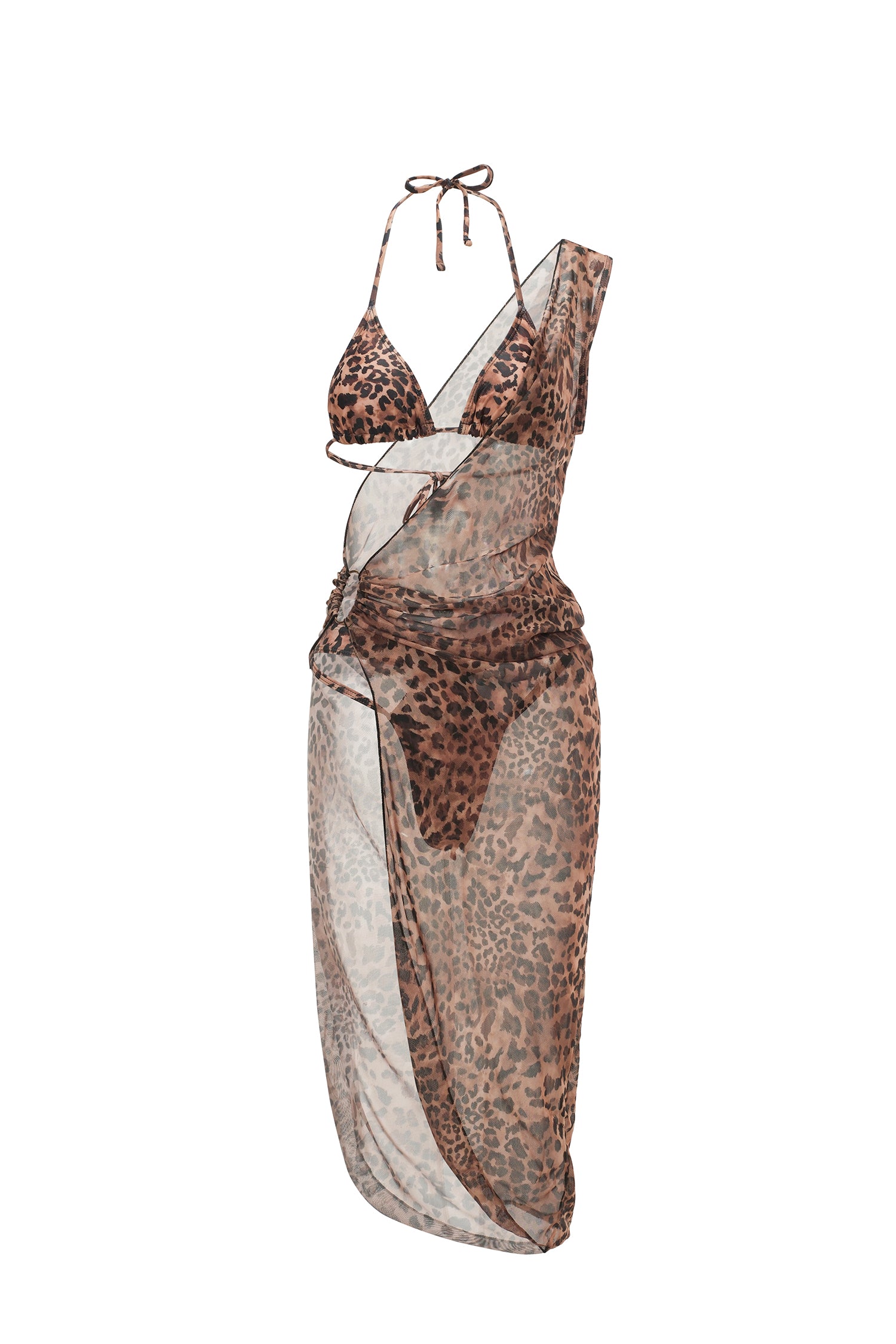 Zaka Leopard Bikini Three Piece Set	