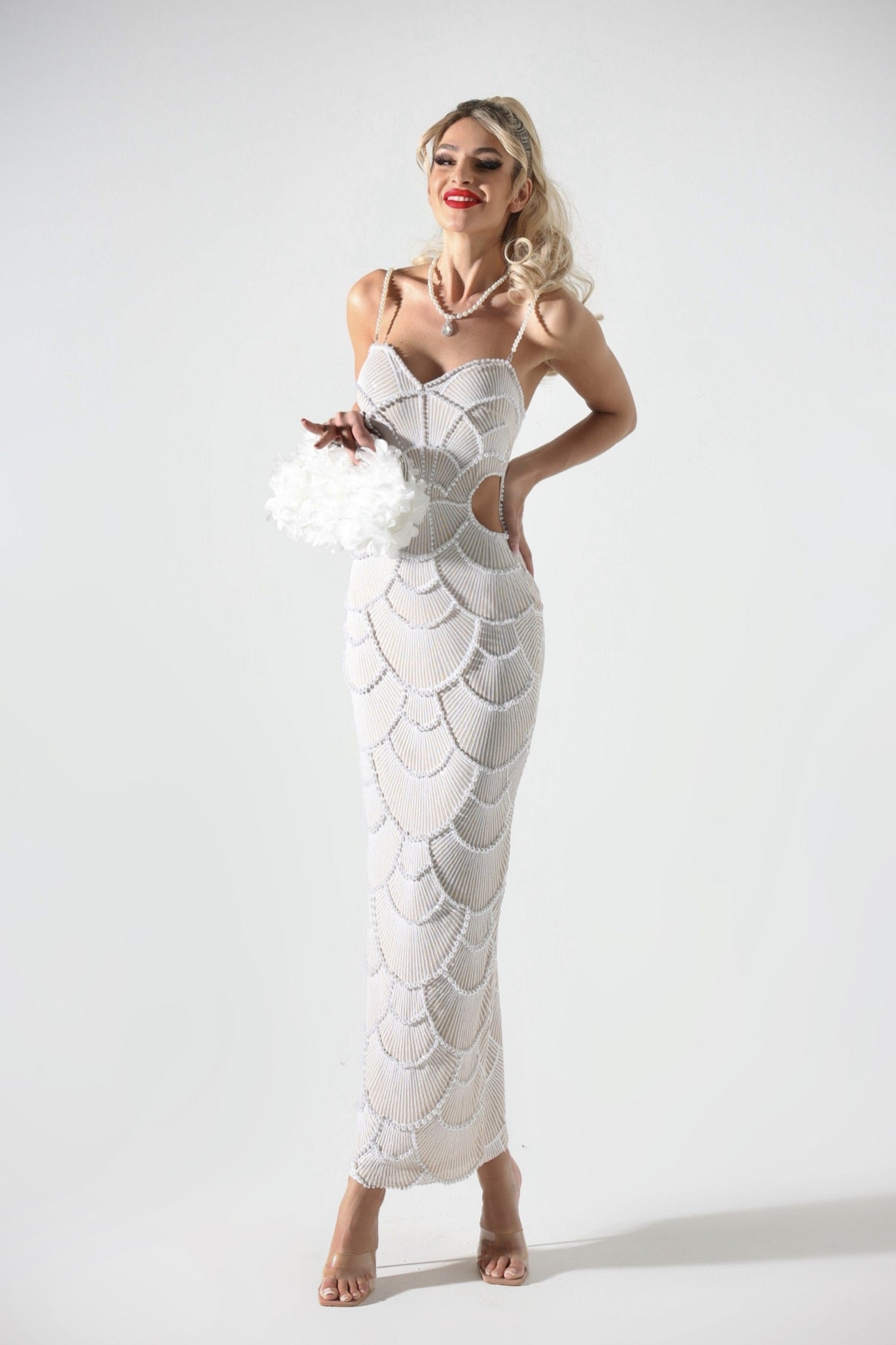 Teresa Pearl Sequin Midi Dress	