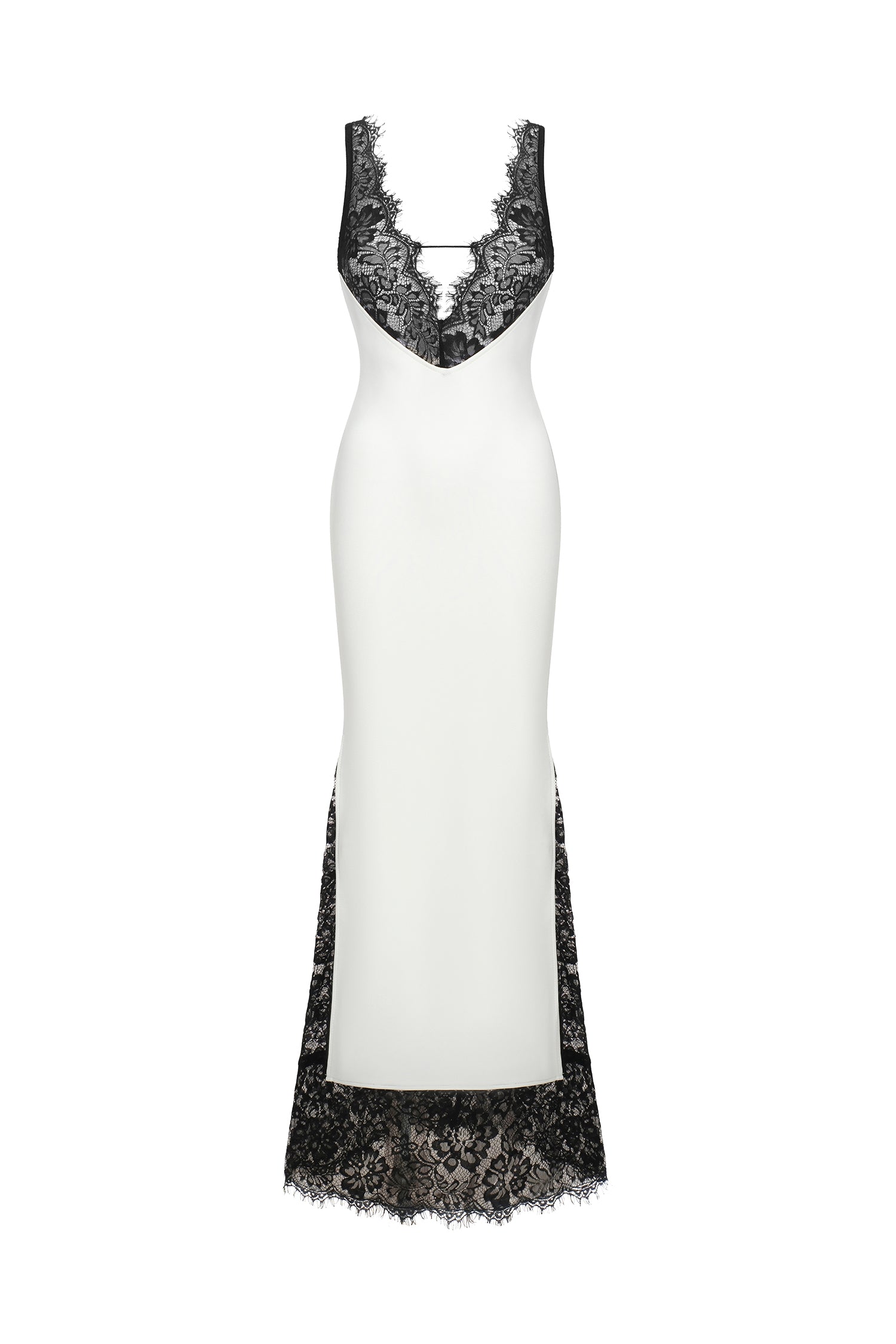 Gunnhild Lace Deep V Maxi Dress	