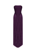 Valentina Strapless Purple Fringe Dress	