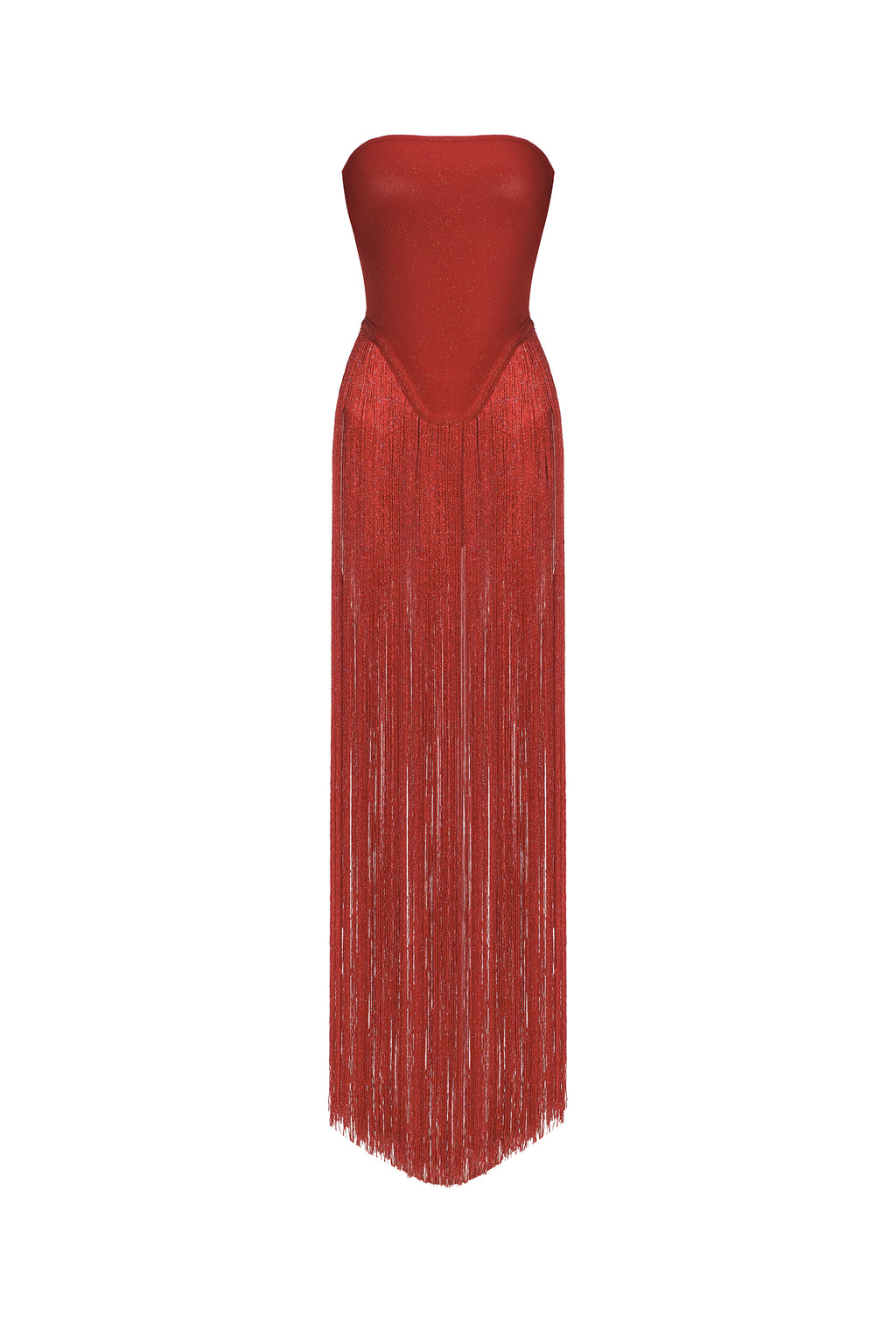 Valentina Strapless Fringe Dress	