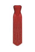 Valentina Strapless Fringe Dress	