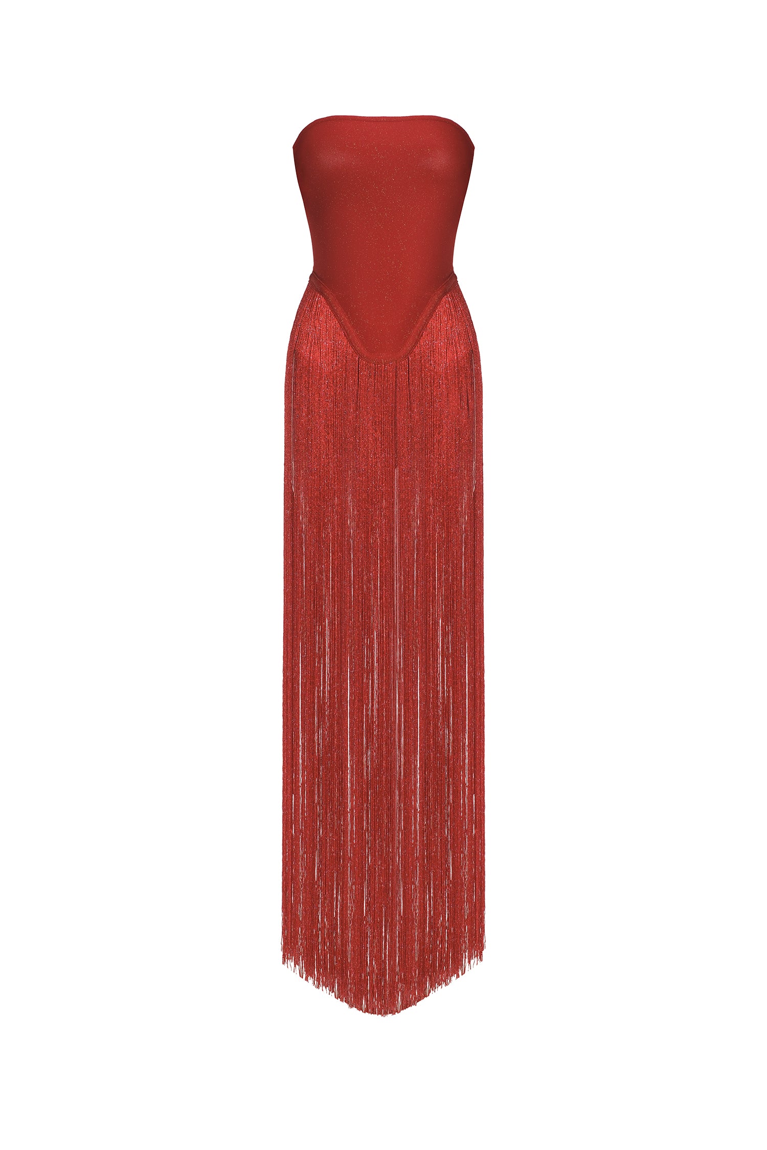 Valentina Strapless Fringe Dress	