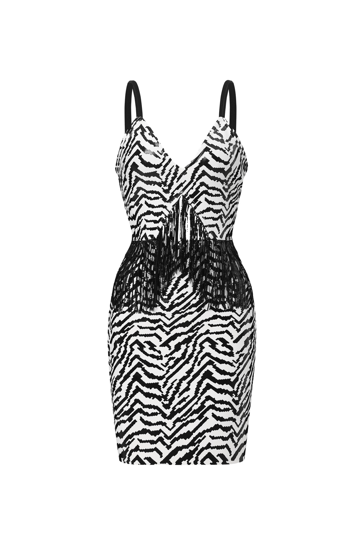 Zakana Tassel Cut Out Eco-leather Mini Dress	