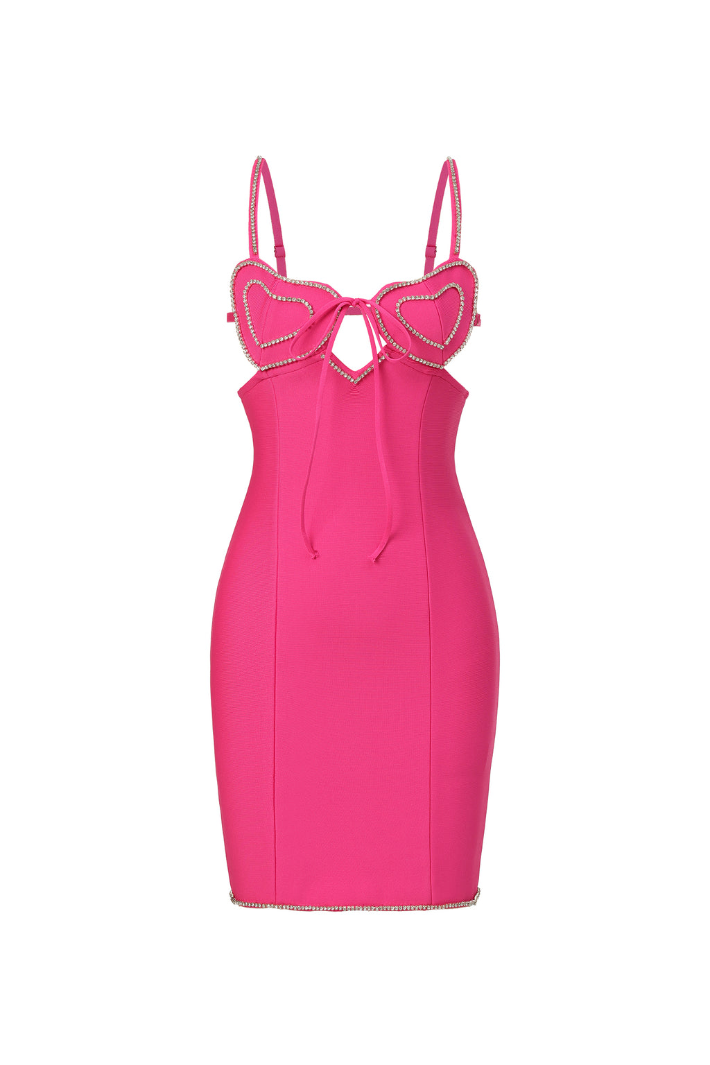 Yauia Halter Hearts Bandage Mini Dress	