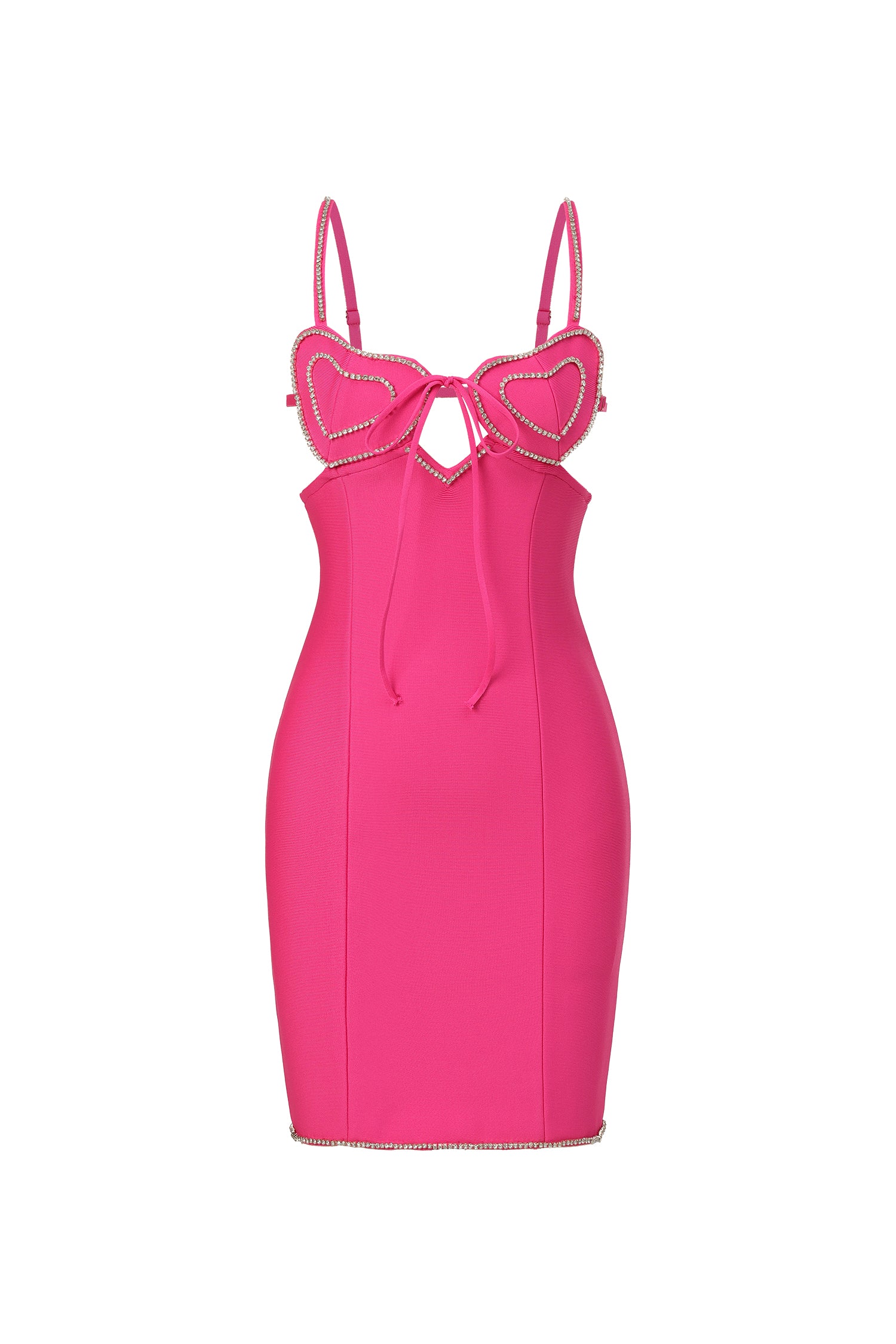 Yauia Halter Hearts Bandage Mini Dress	