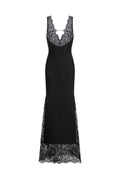 Janano Lace Deep V Maxi Dress - Black	