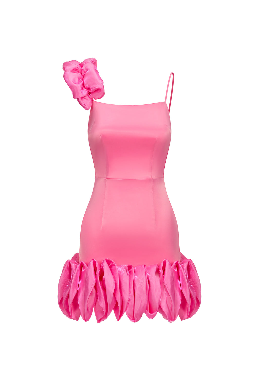 Kaiser Ruffled Hem Mini Dress - Pink	