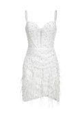 Tryphosa Feather Diamond Mini Dress	