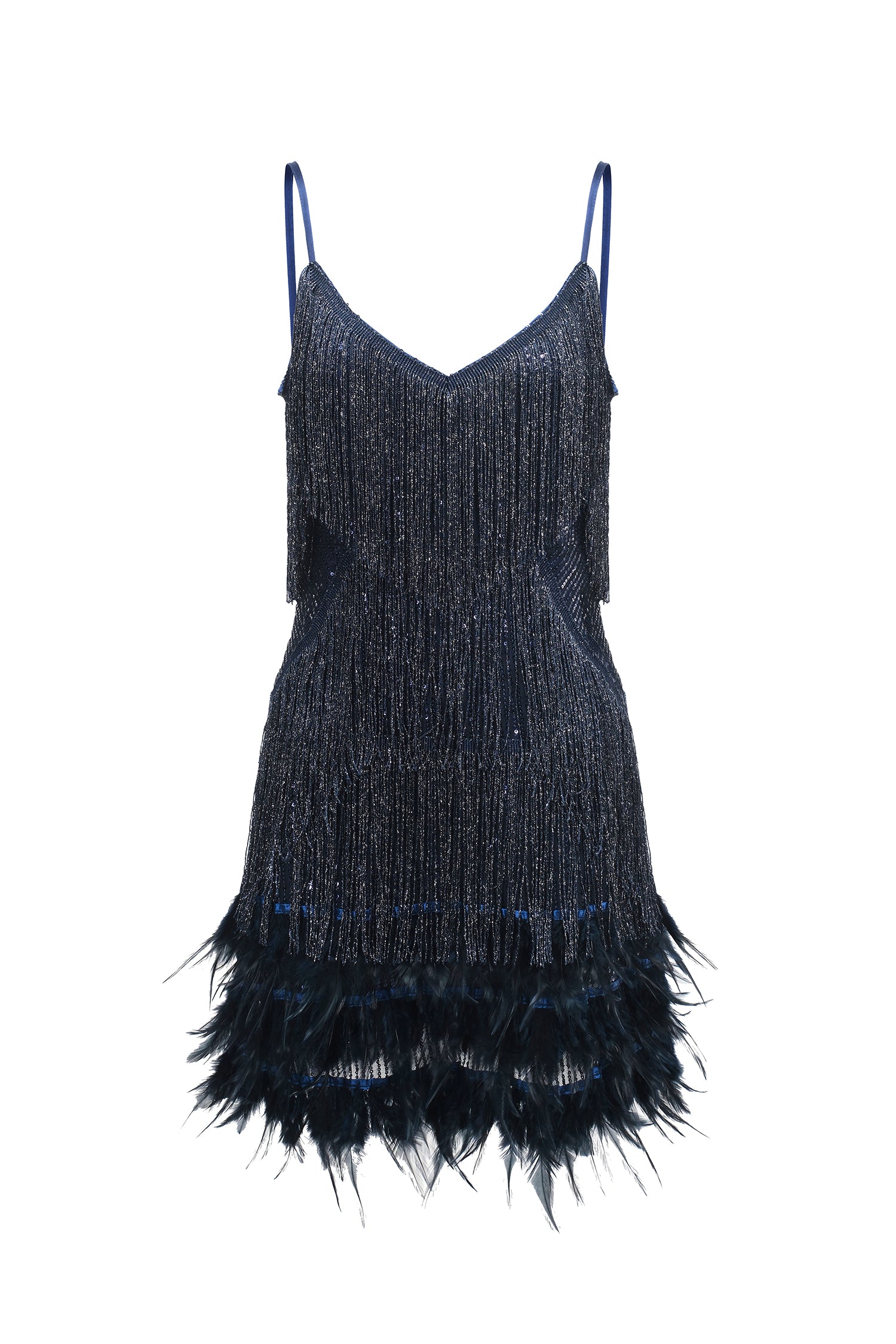 Kamo Sequin Fringes Mini Dress	