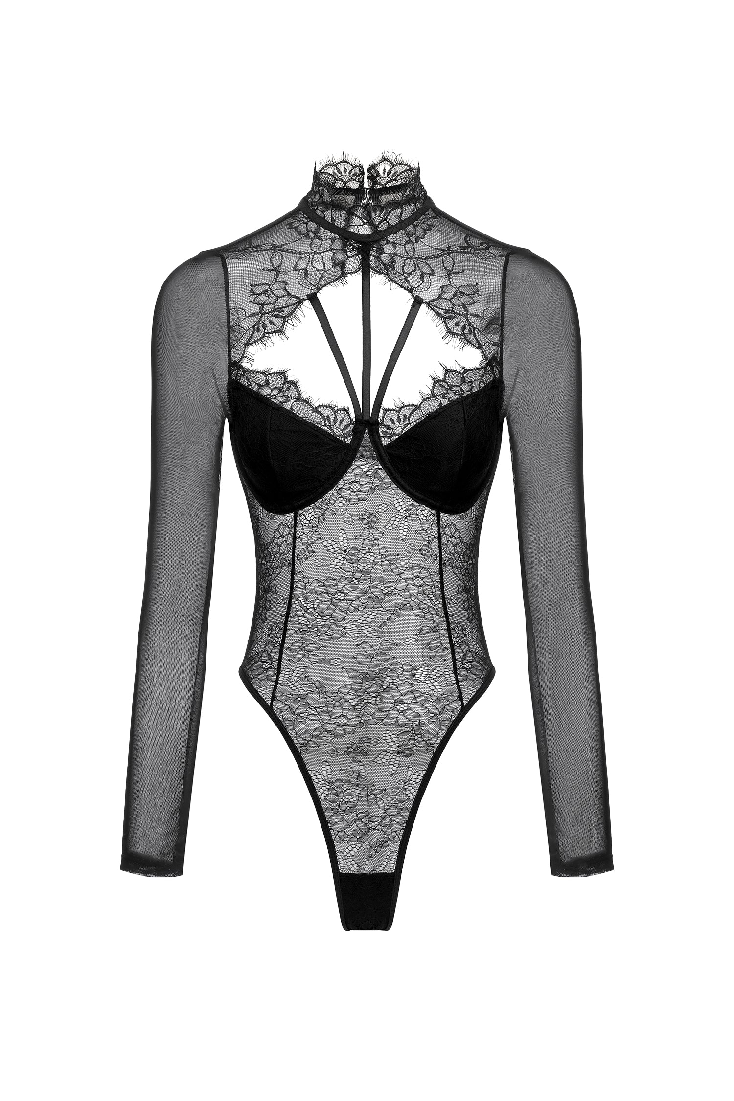 Hatsie Lace Long Sleeve Jumpsuit	