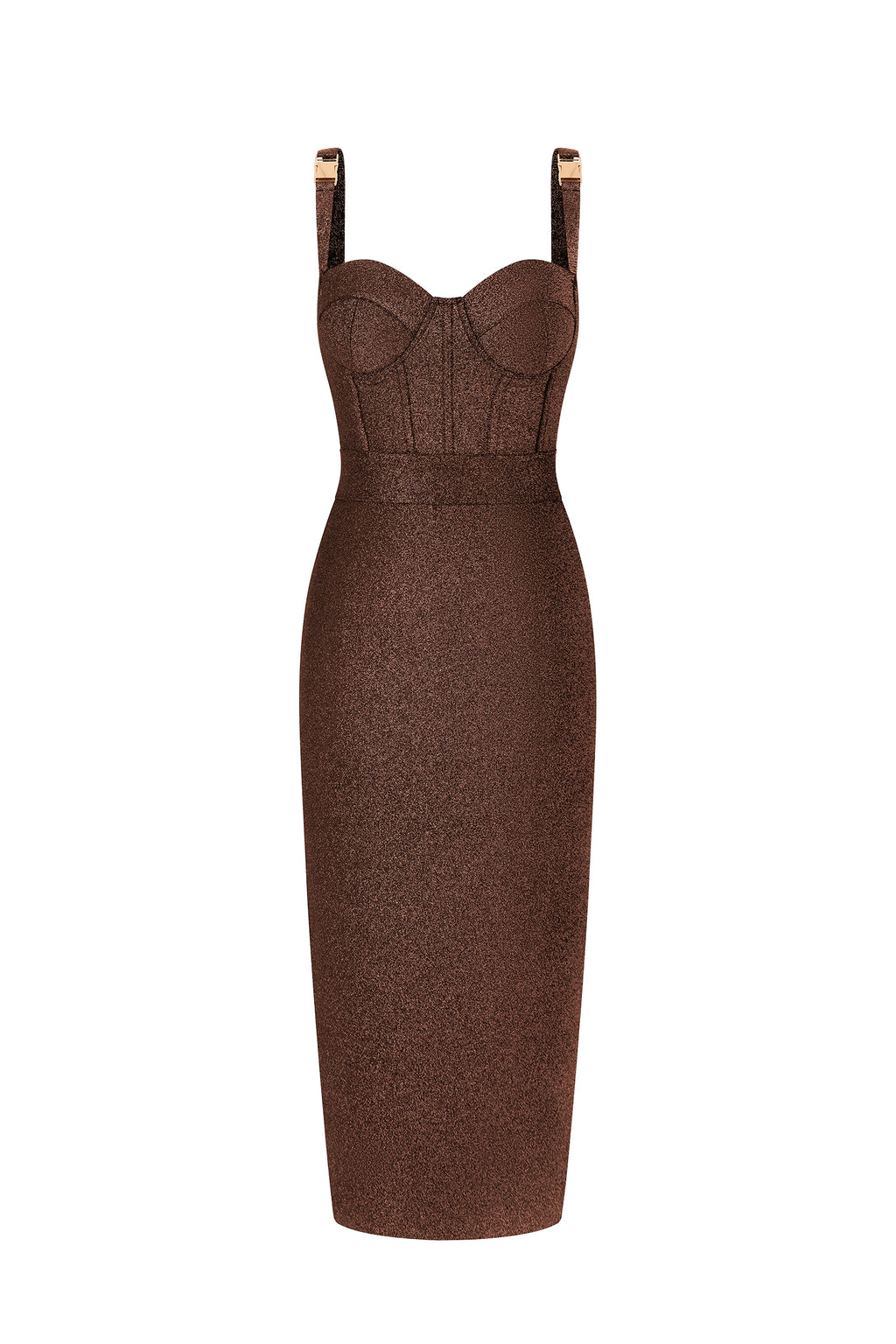 Ziriy Sleeveless V-Neck Bandage Brown Maxi Dress	