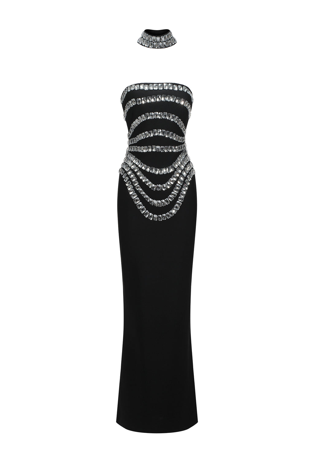 Wanda Sleeveless Diamond Bandage Maxi Dress	