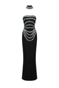 Wanda Sleeveless Diamond Bandage Maxi Dress	