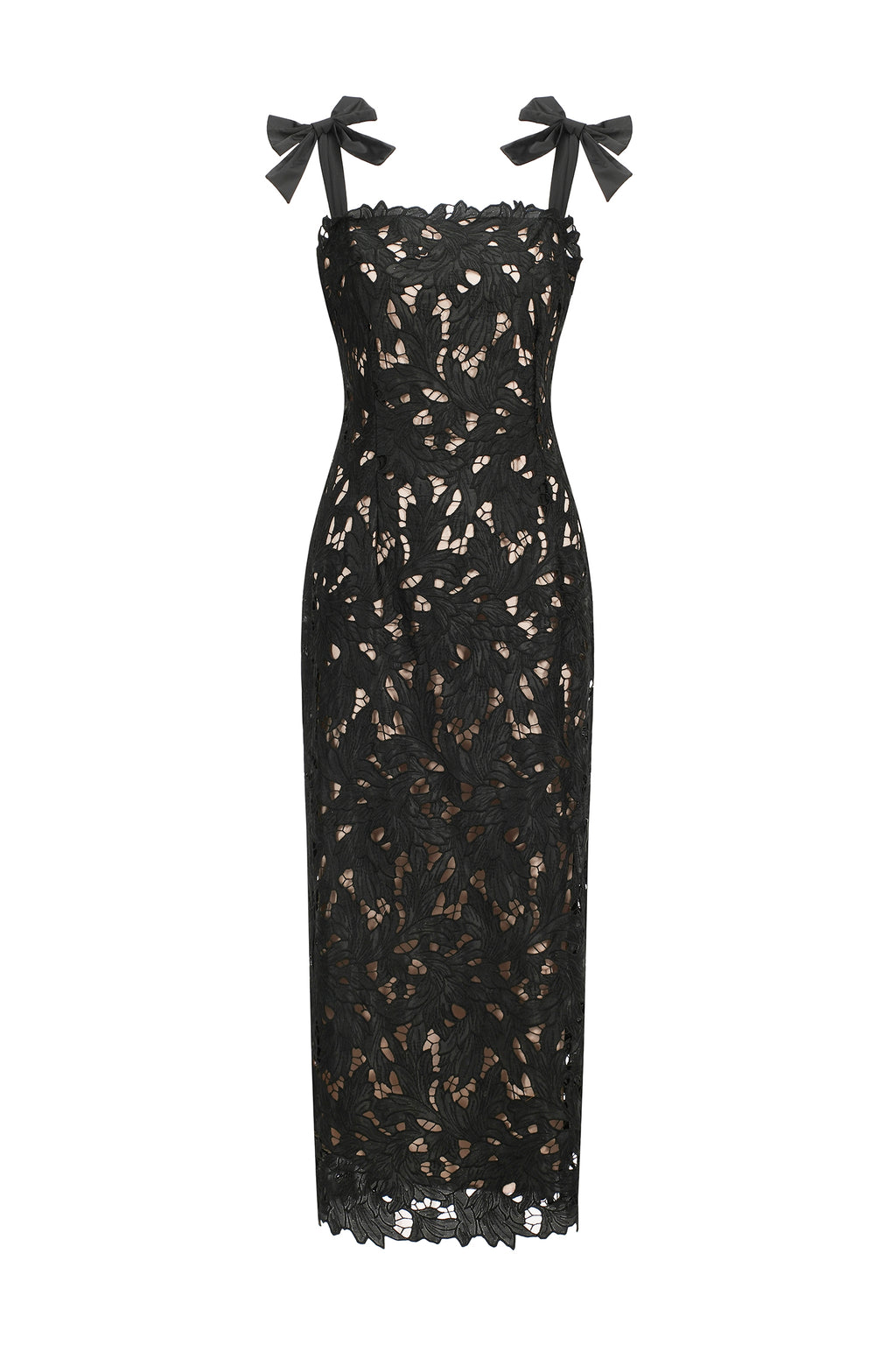 Lucretia Sleeveless Lace Bow Maxi Dress	