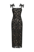Lucretia Sleeveless Lace Bow Maxi Dress	