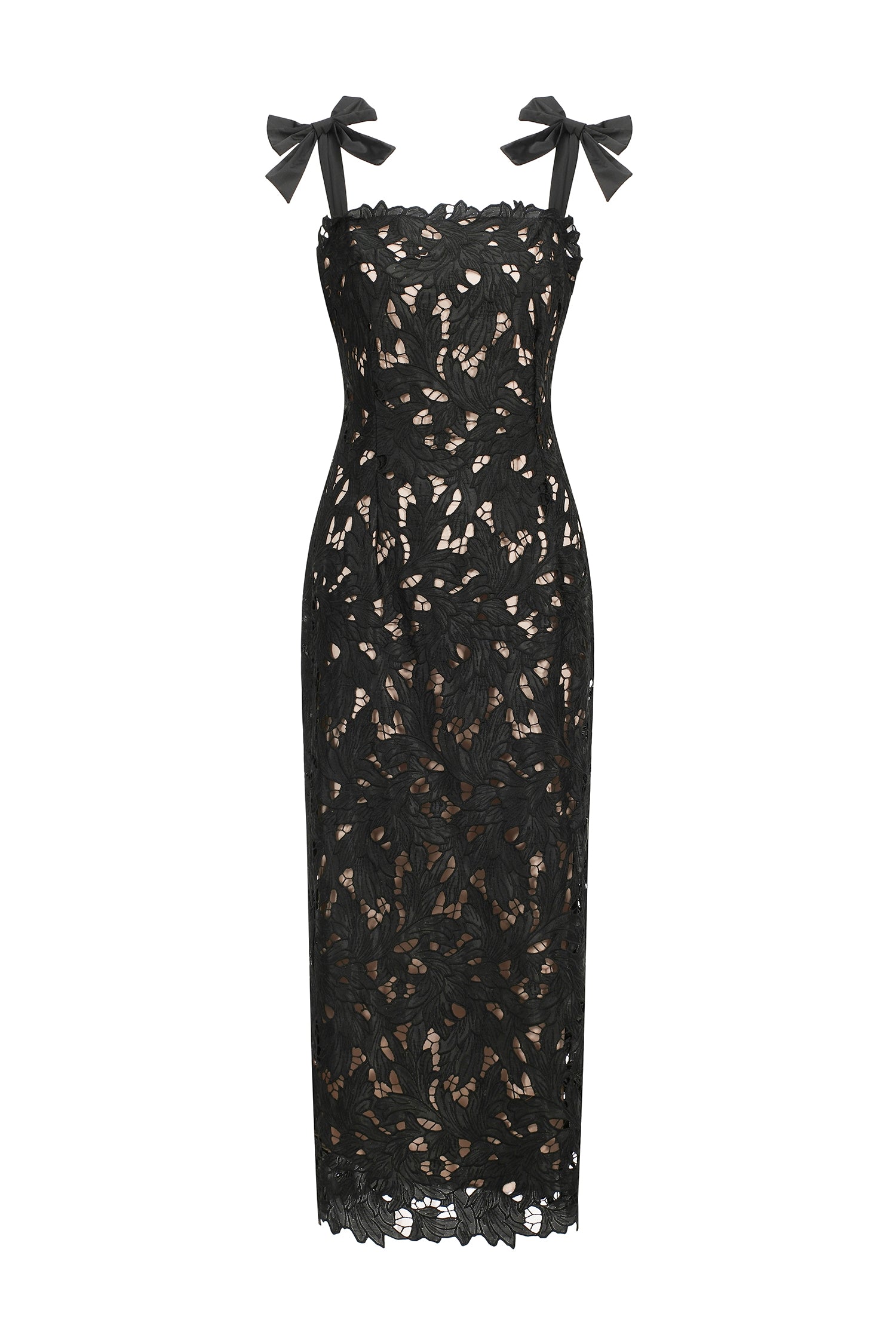 Lucretia Sleeveless Lace Bow Maxi Dress	
