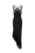 Nialla Sleeveless Diamond Flounce Bandage Maxi Dress	