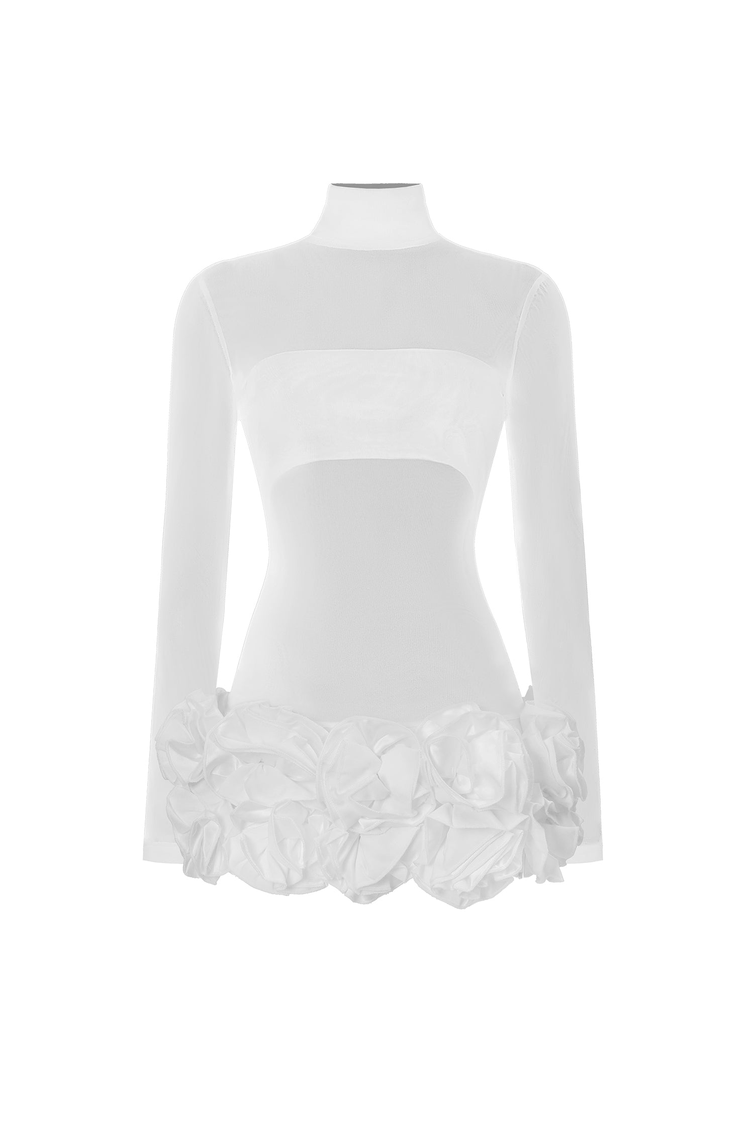 Halasa Long Sleeve Flowers Mini Dress	