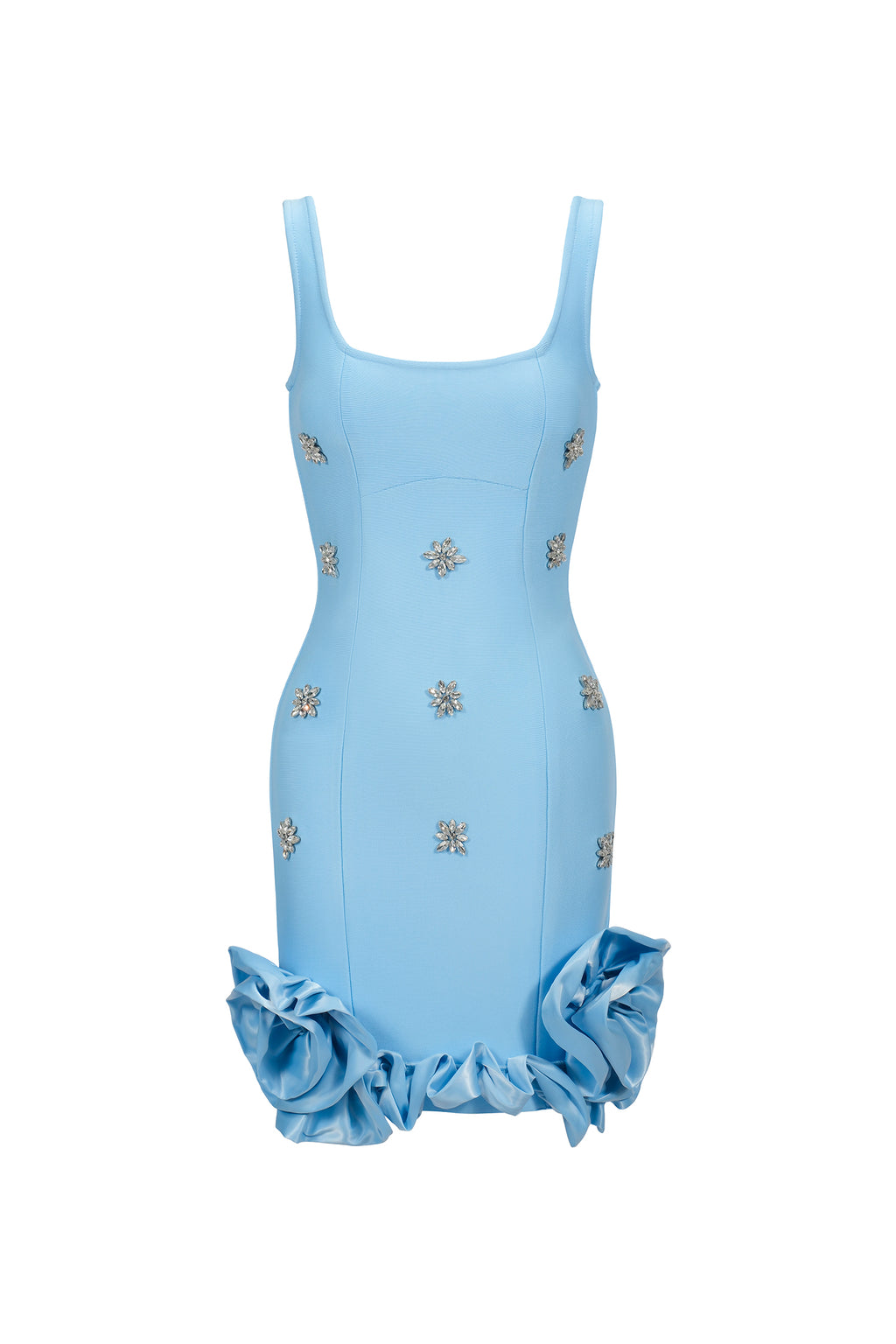 Nomi Sleeveless Diamond Flowers Mini Dress