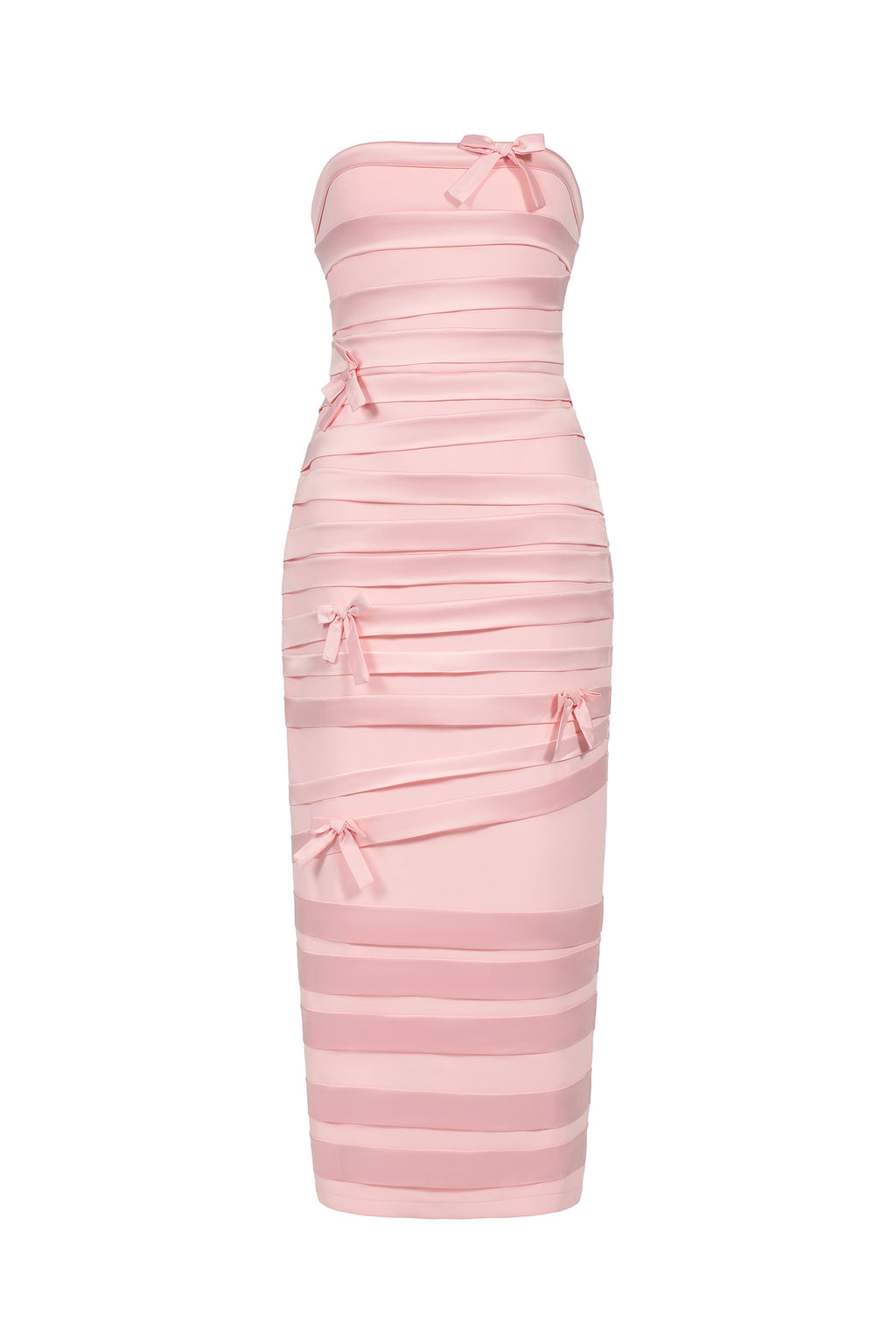 Gayu Sleeveless Bow Wrinkles Midi Dress	