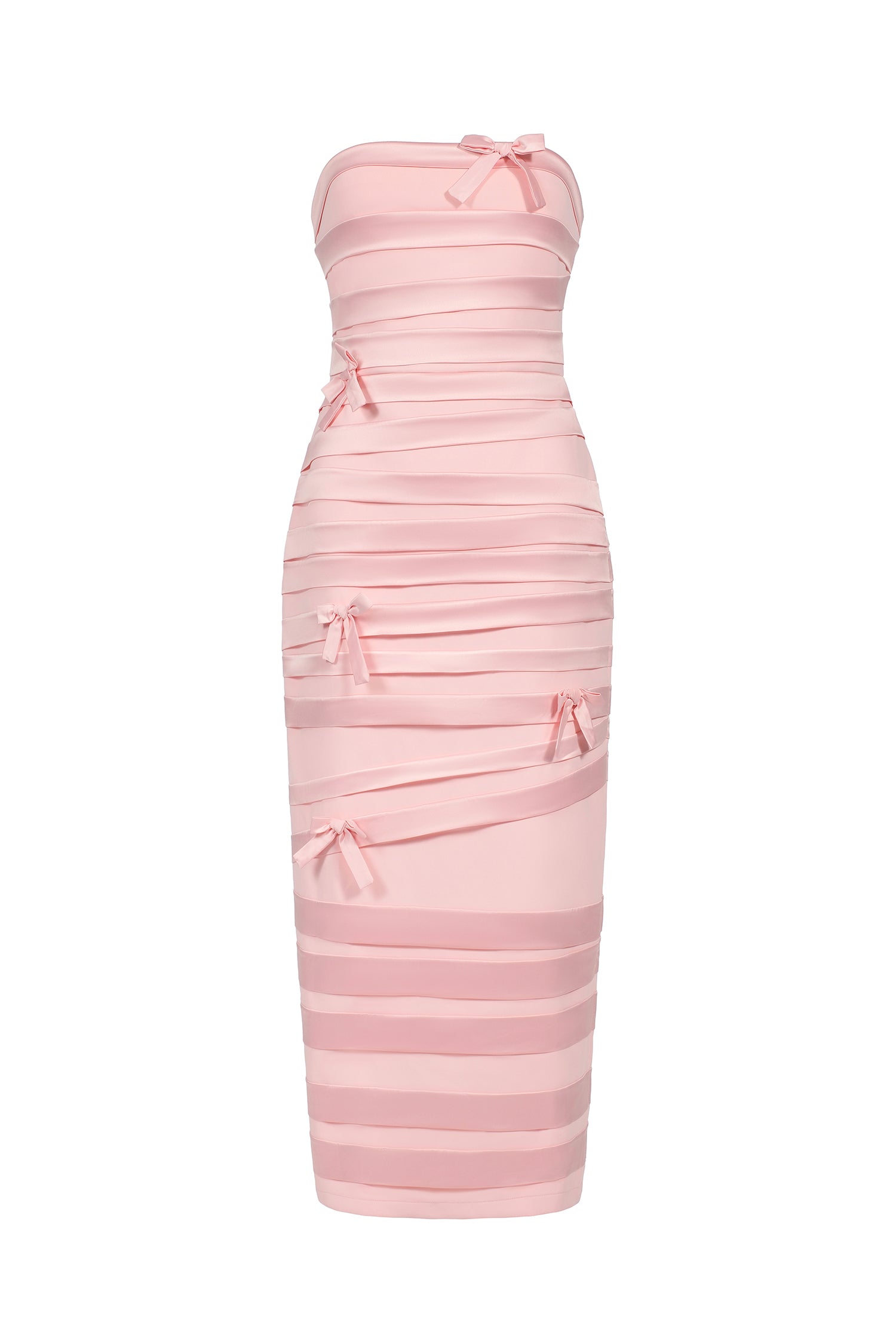 Gayu Sleeveless Bow Wrinkles Midi Dress	
