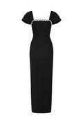 Romelle Short Sleeve Diamond Bandage Maxi Dress	