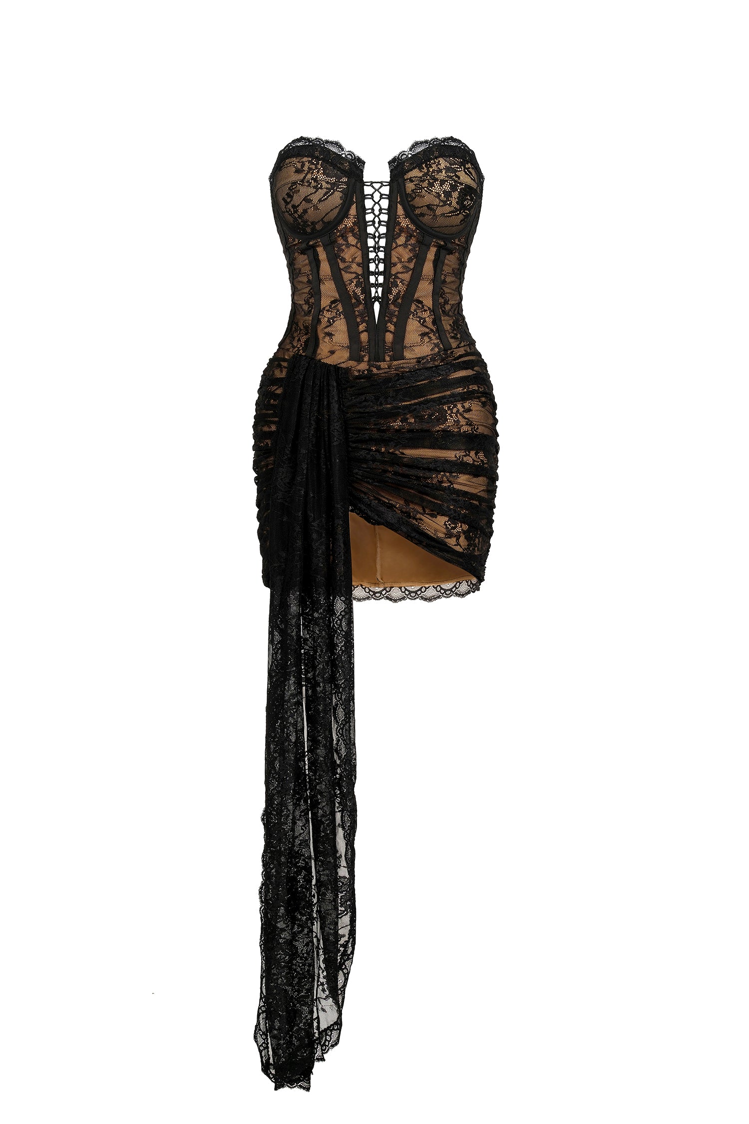 Dolores Strapless Lace Corset Mini Dress	