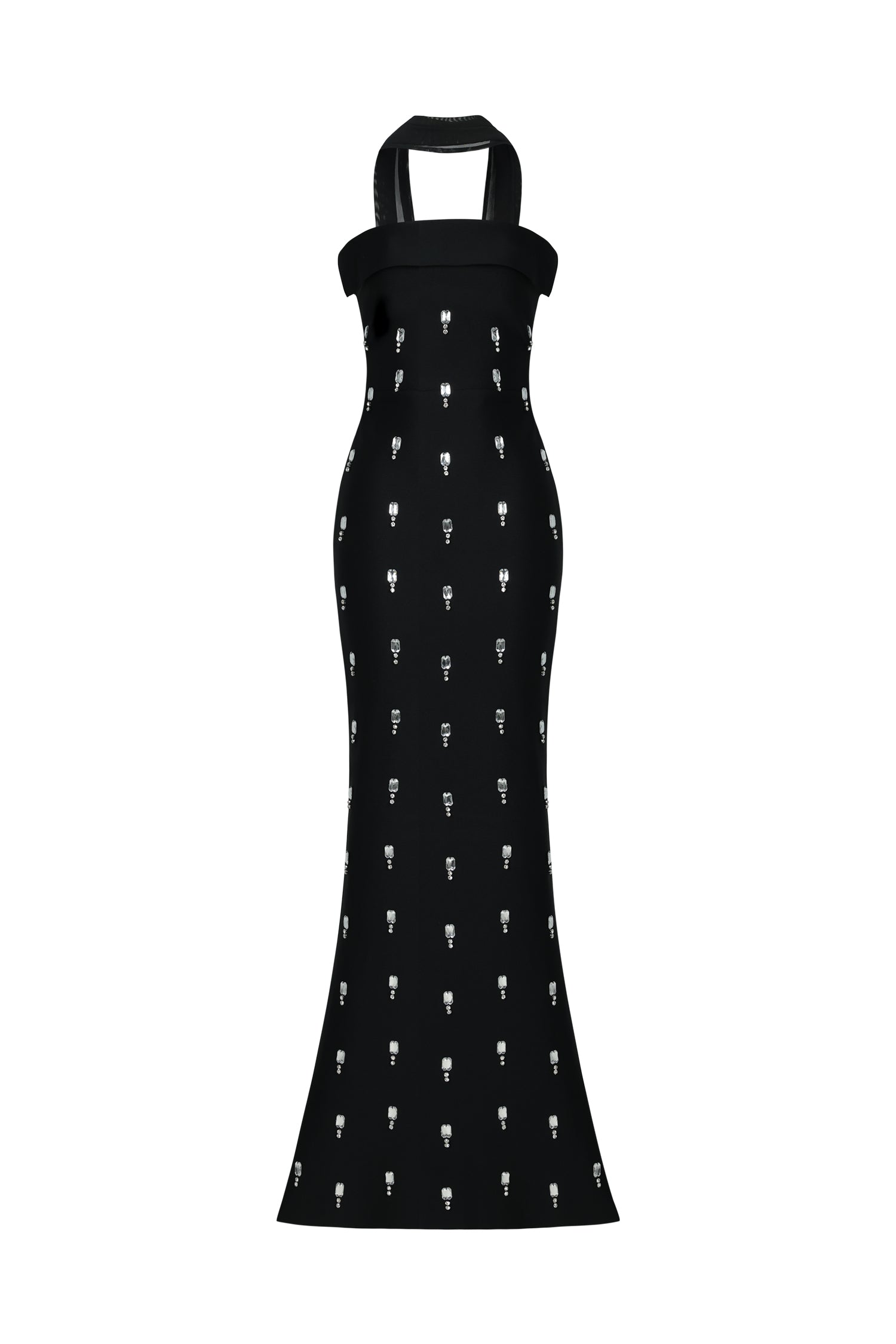 Nadja Sleeveless Diamond Bunting Bandage Maxi Dress	