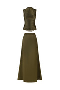 Siayh Sleeveless Tassels Bandage Maxi Two Piece Set	