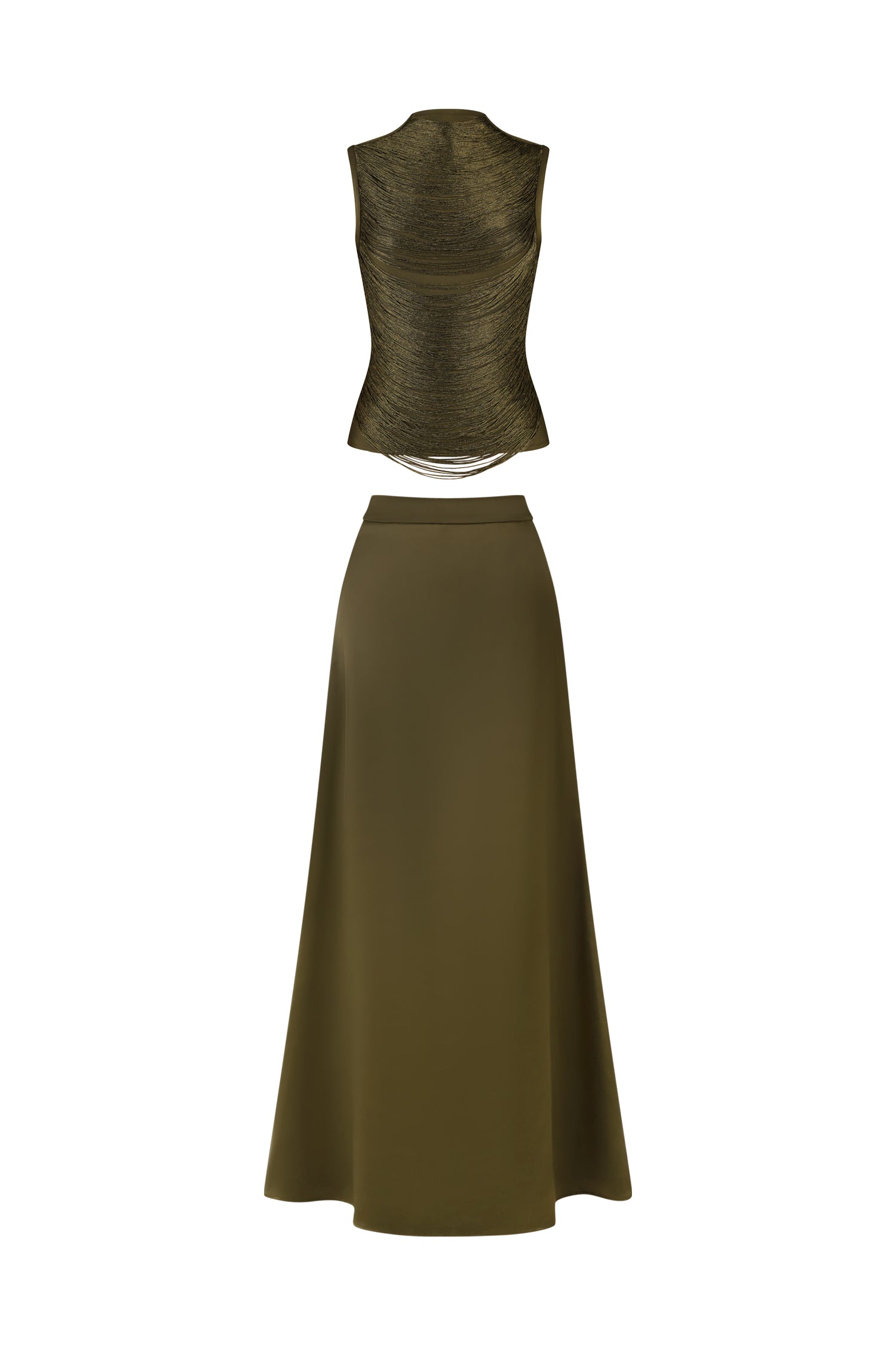 Siayh Sleeveless Tassels Bandage Maxi Two Piece Set	